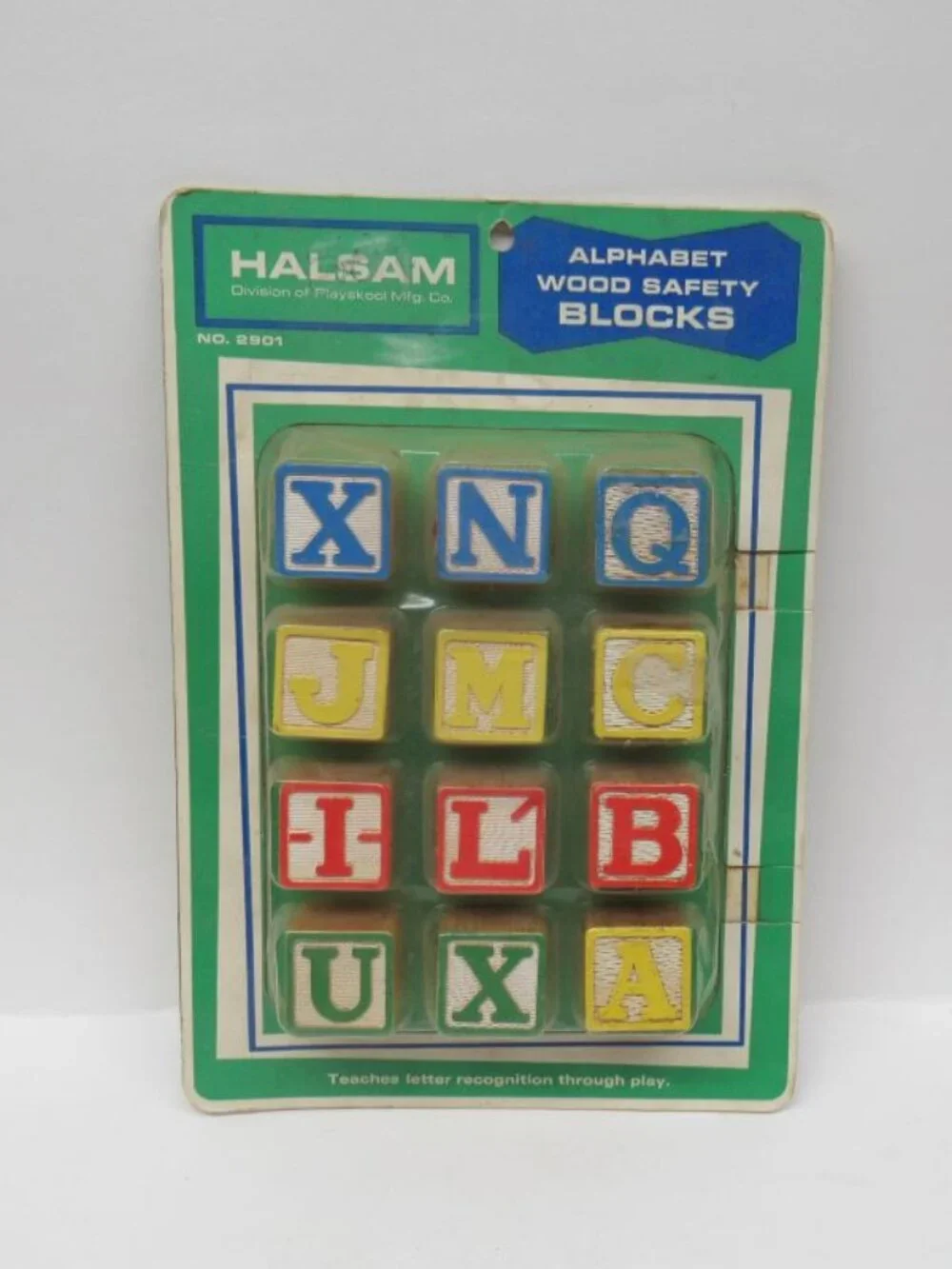 Playskool HALSAM Alphabet Wood Safety Blocks Set of 12, Original Packaging